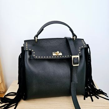 🇮🇹Sac a main 100% Cuir  Noir verapelle🇮🇹 The genuine leather neuf
