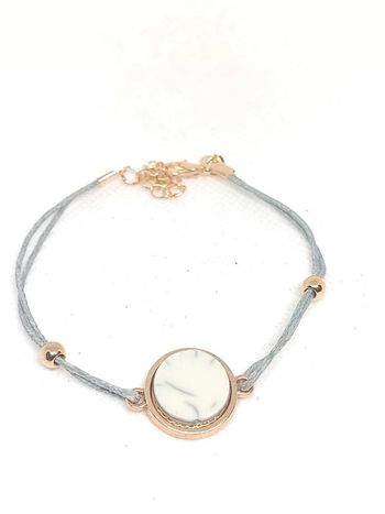 Bracelet cordon ajustable pendentif imitation marbre