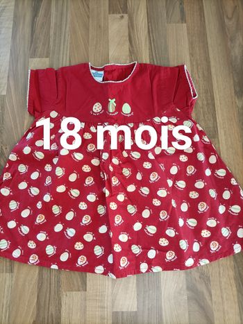 Robe rouge et blanc motifs oeufs de pâques 18 mois Sergent Major