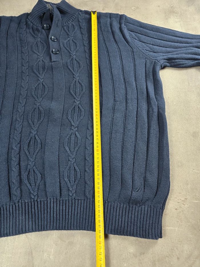Pull coton Nautica torsadé col camionneur marine taille XL - photo numéro 9