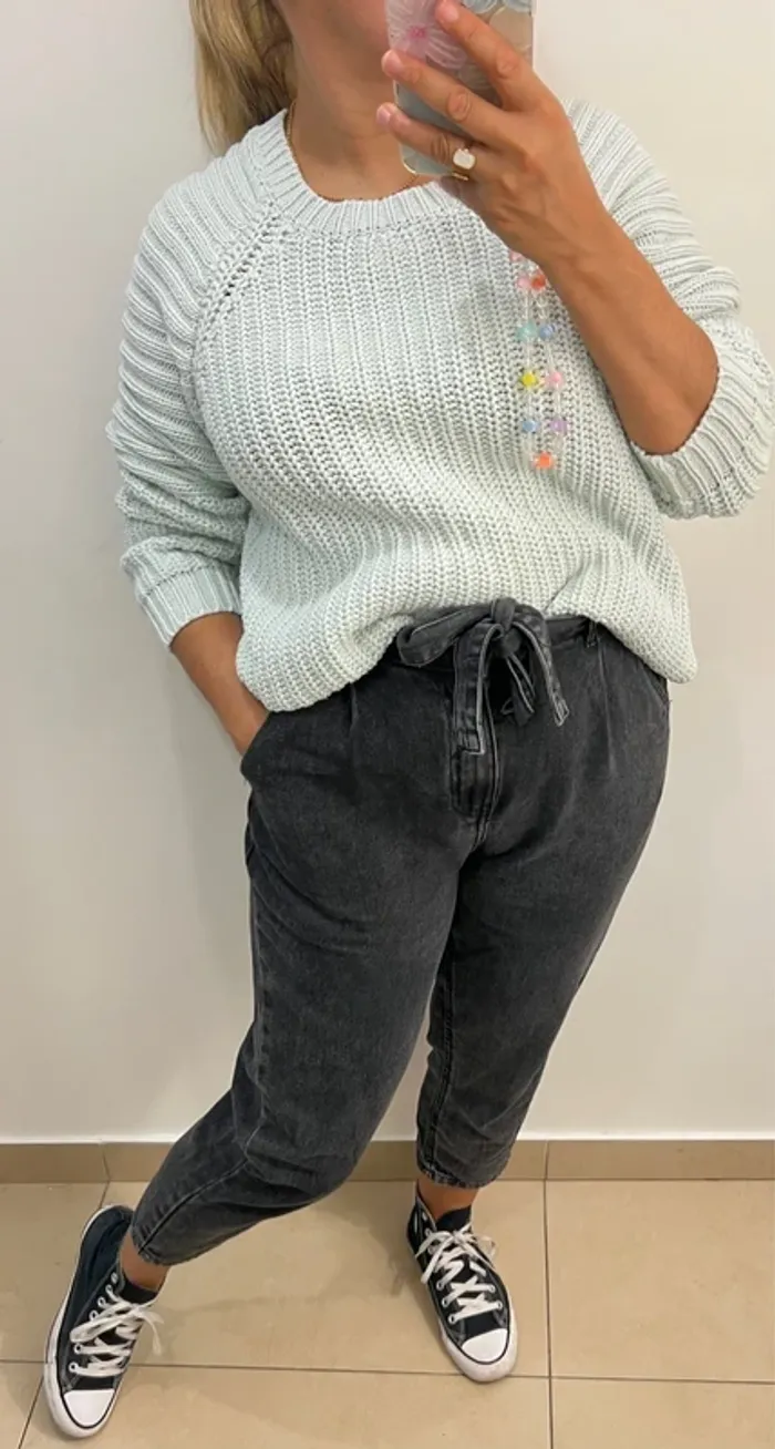 Pull Bleu Clair H&M - photo numéro 2