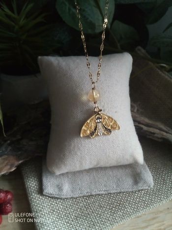 Collier citrine et papillon 🦋.