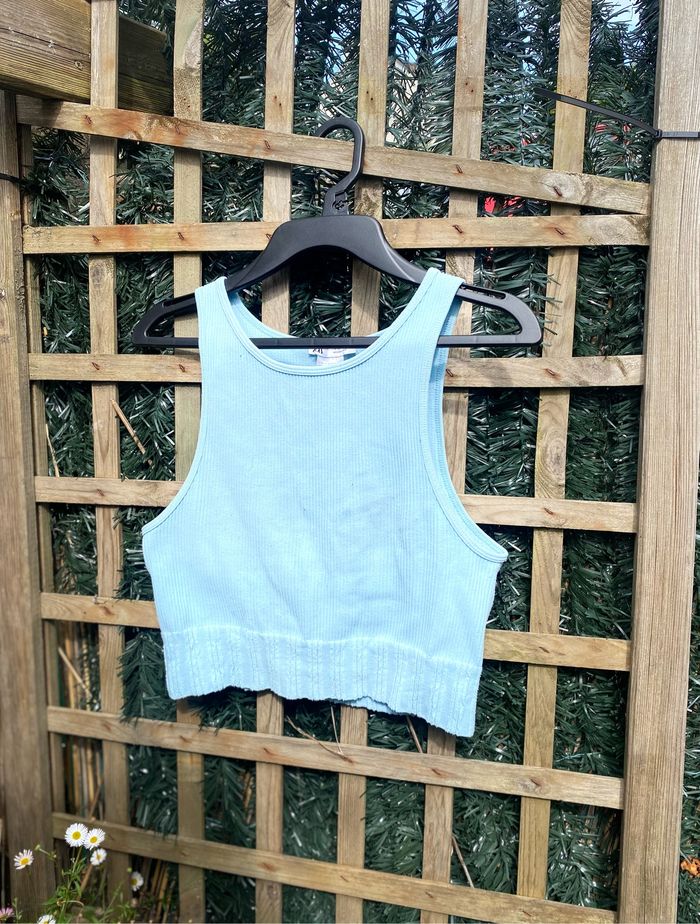 Tops bleu ciel zara Achat occasion Tops courts (femme) Zara