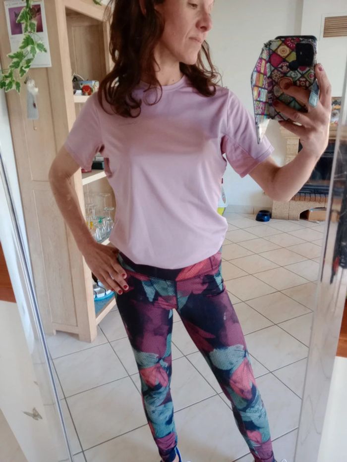 T-shirt technique sport femme taille l lilas c19 - photo numéro 2