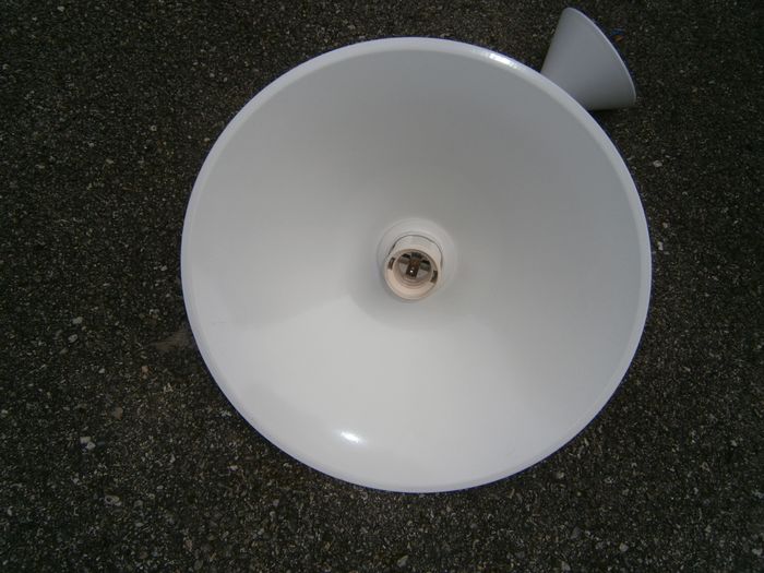 Lustre rond en métal blanc - photo numéro 2