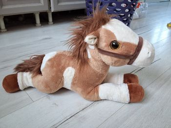 Grande peluche Kisco poney cheval sonore musical et lumineux 35 cm comme neuf