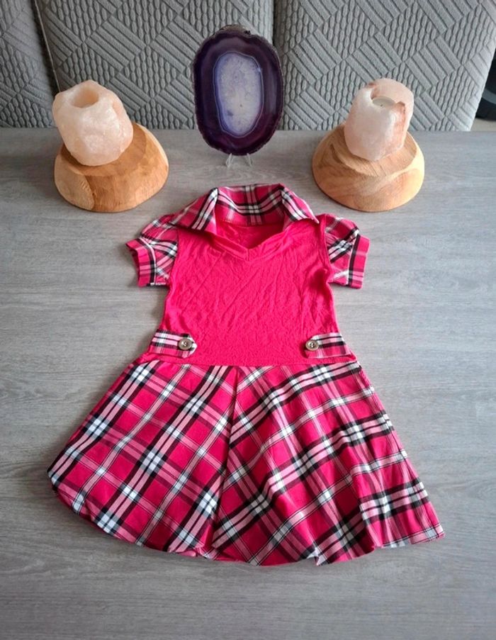 Robe fuschia écolière 2 ans