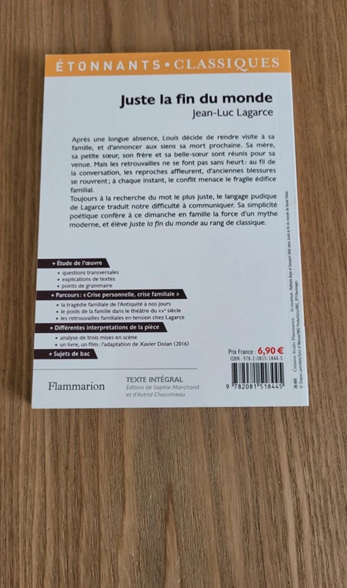 🟣 Livre Juste la fin du monde 🟣 - photo numéro 2