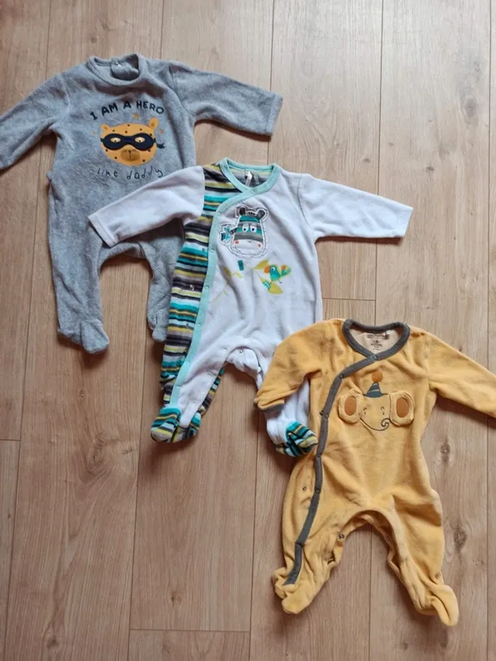 Lot 3 pyjama hiver garçon 3 mois