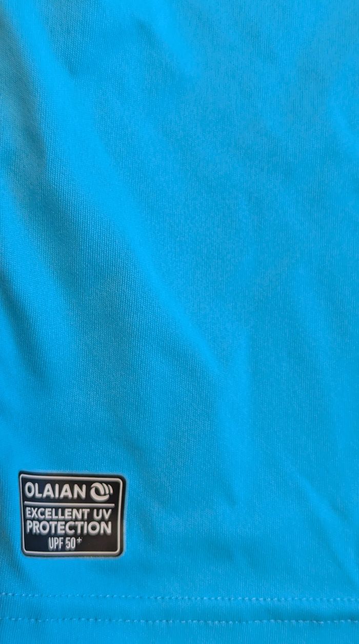 Tee shirt anti-UV junior Olaian 12 ans bleu - photo numéro 2