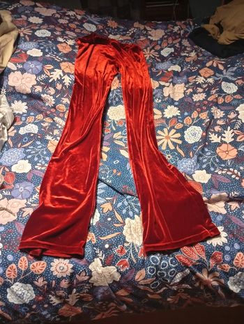 Vend pantalon velours rouge