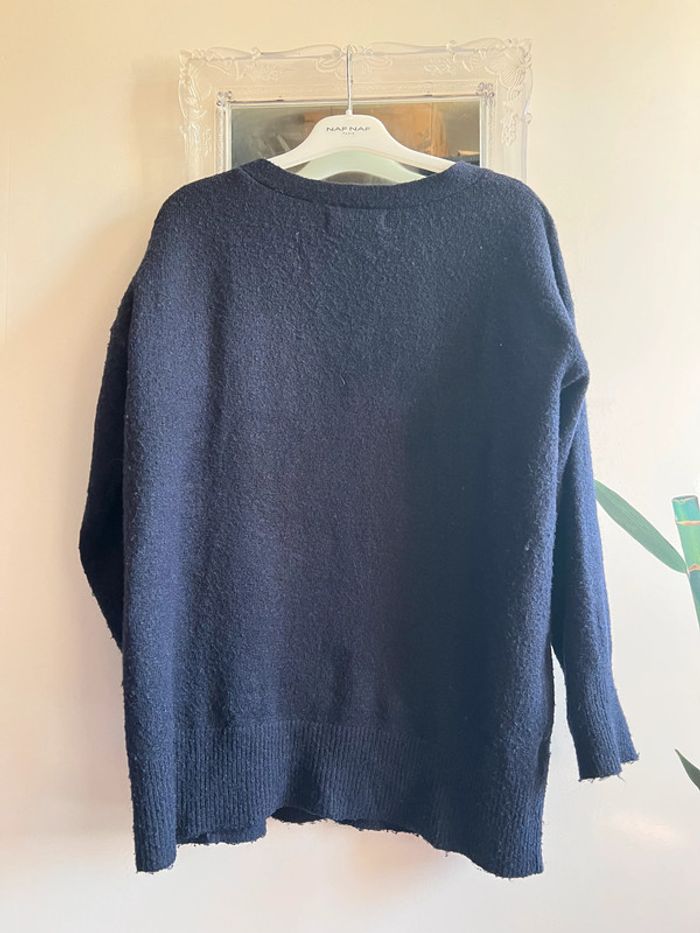 Pull bleu marine avec dentelle – Taille L - photo numéro 4
