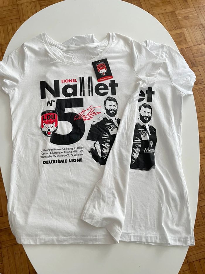 2 t-shirt Lou rugby Lionel Nallet taille S