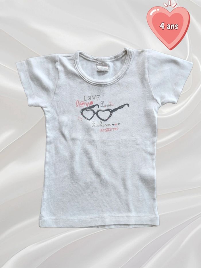 T-shirt blanc fille 4 ans