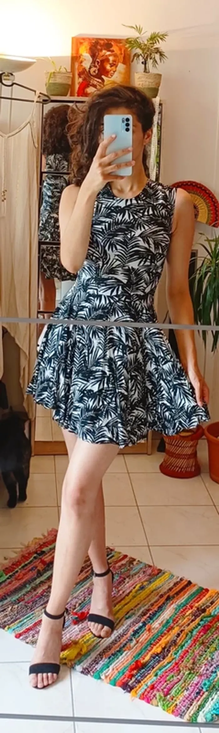 Robe trapèze noir et blanc
