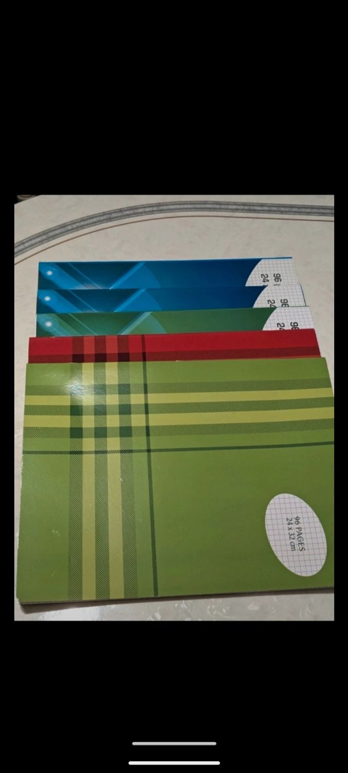 Lot de cahiers grand format à petits carreaux 96 pages. Taille 24x32 cm - photo numéro 3