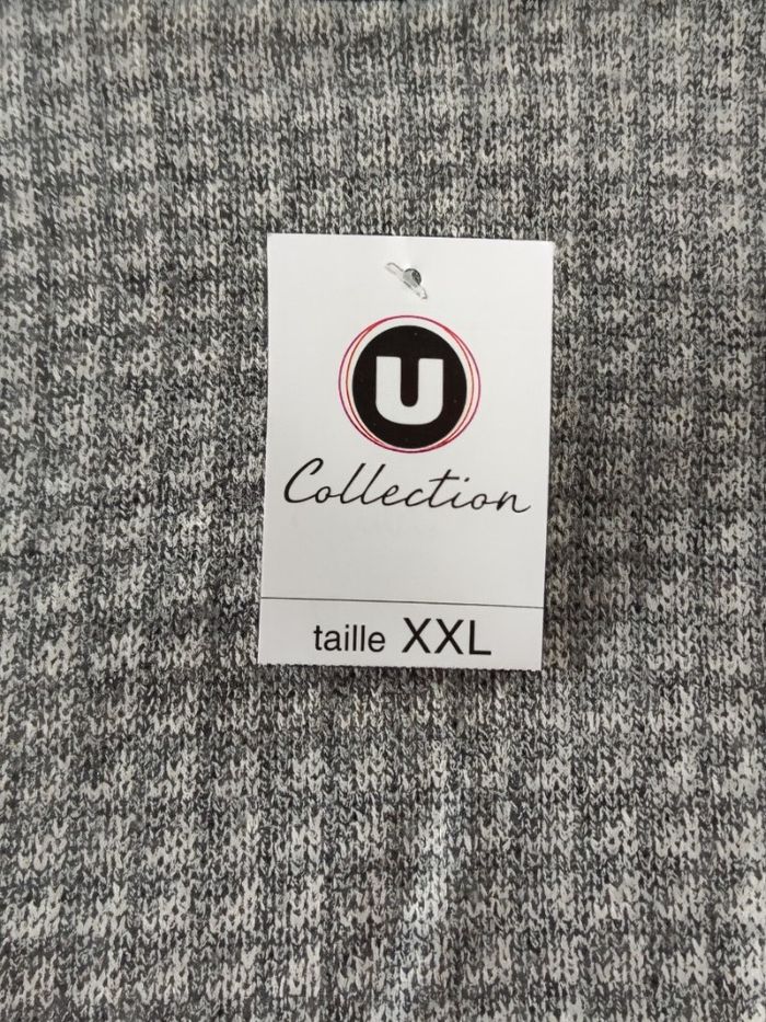 Pull homme gris & bleu marine – neuf avec étiquette – taille XXL marque U collection - photo numéro 5