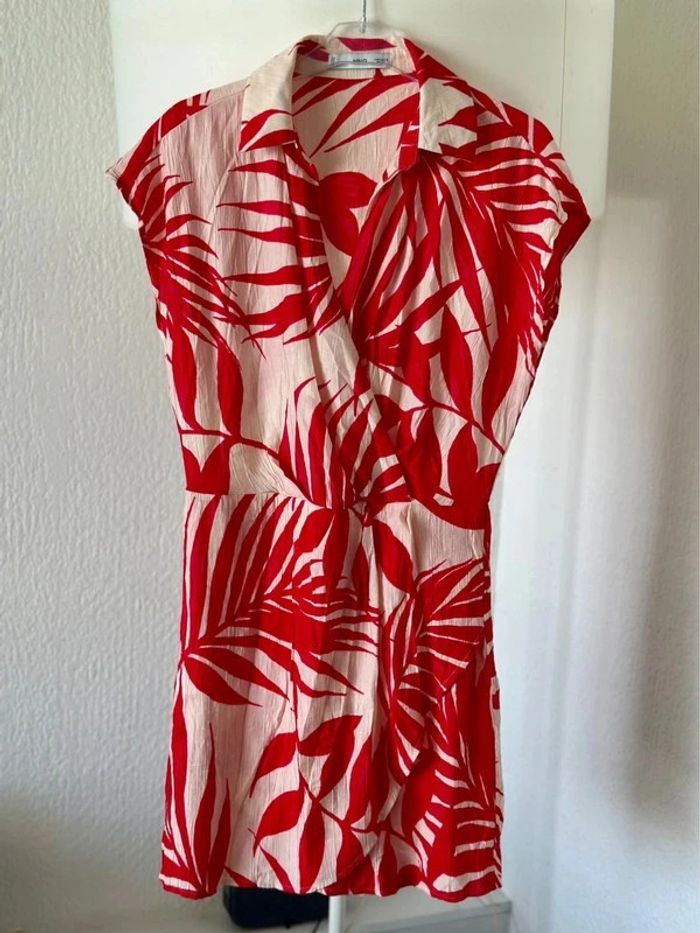 Robe midi fleurie rose - Mango - Taille S - photo numéro 2