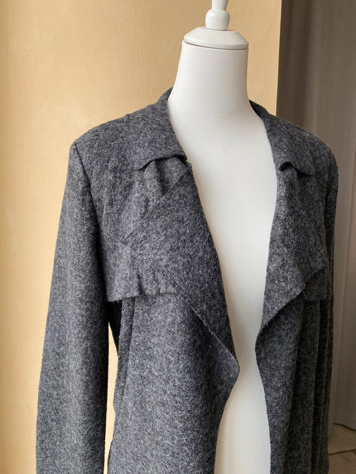 Manteau long gris laine bouillie Promod 40 - photo numéro 3