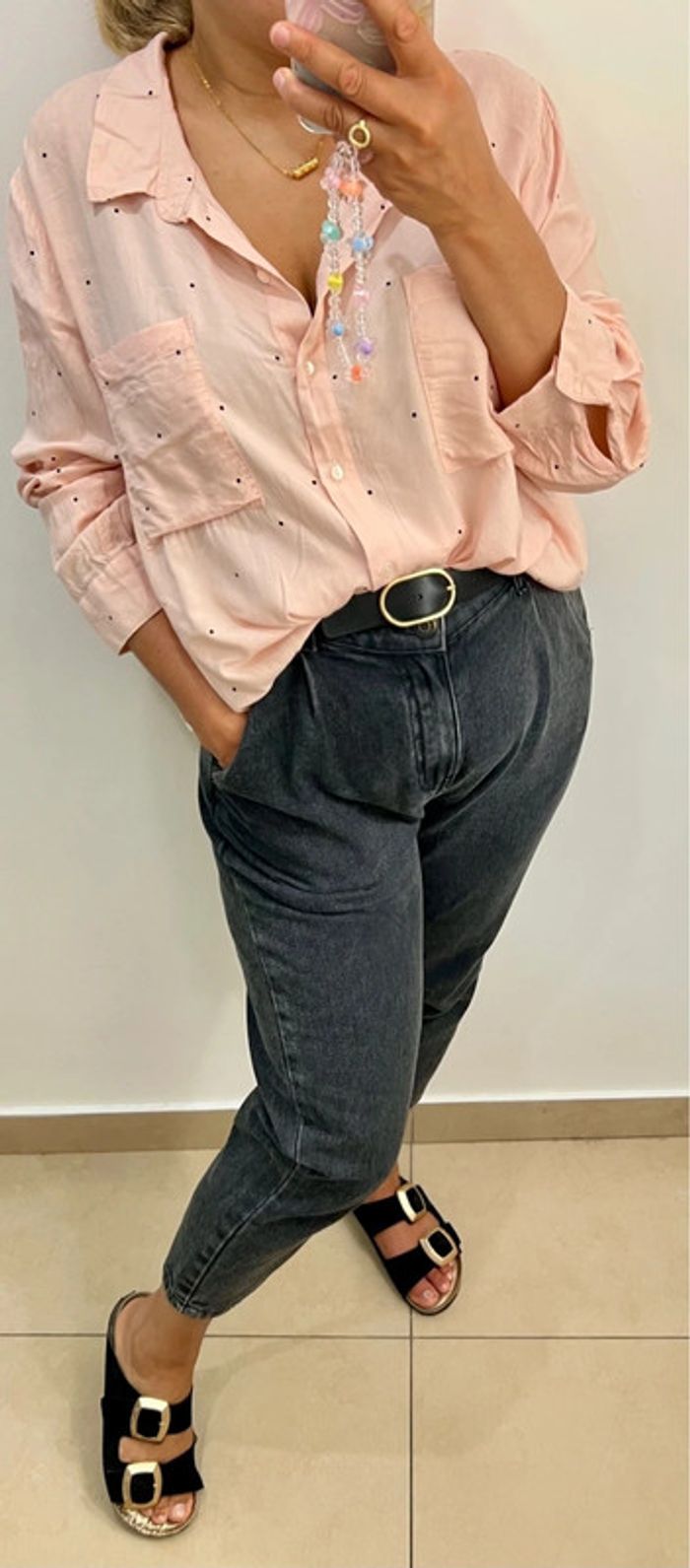 🌺Chemise à pois fluide  ample Taille 2XL - photo numéro 6