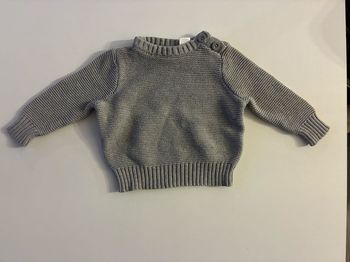 Pull bébé Tex 3 mois 100% coton – Très bon état – Gris intemporel