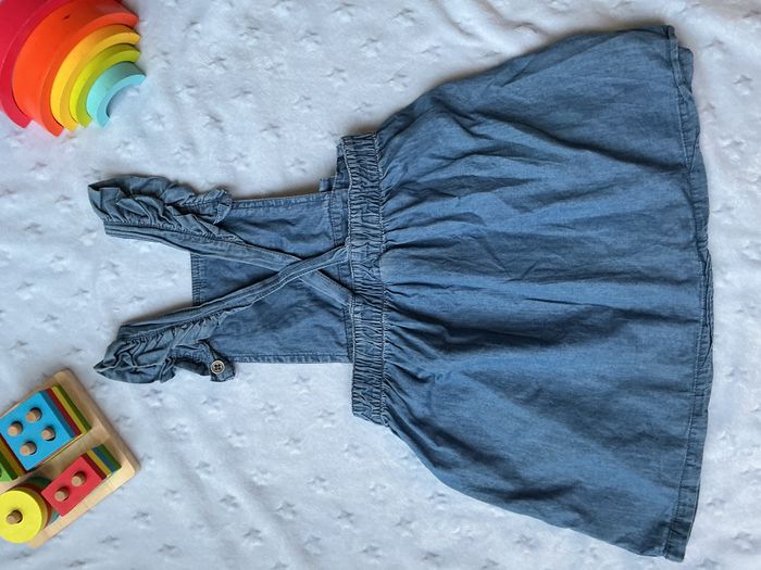 robe salopette en jean bleu léger 36 mois mots d'enfants - photo numéro 9