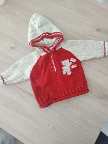 Sweat tricoté à capuche 3 Mois