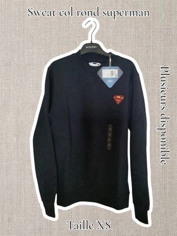 Sweat col rond bleu marine - Superman - de chez Celio - Taille XS - Neuf sous blister