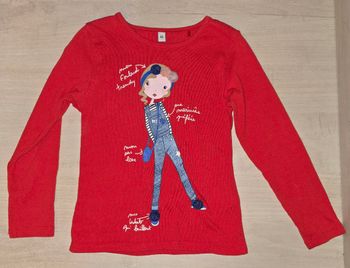 Tee shirt rouge fillette