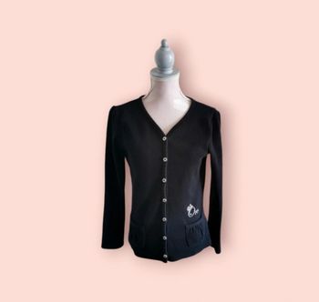 Gilet noir boutons argentés pailletés Orchestra taille 10 ans