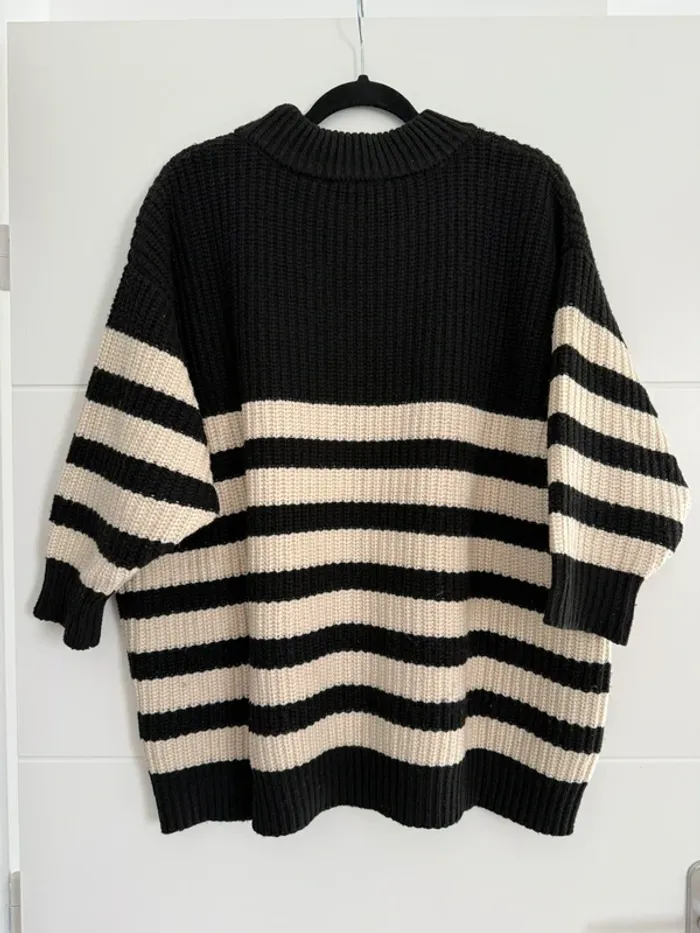 Pull rayé rayures Zara maille S vest sweat camisa blusa Maglia camicia sweater maglione suéter trui - photo numéro 5