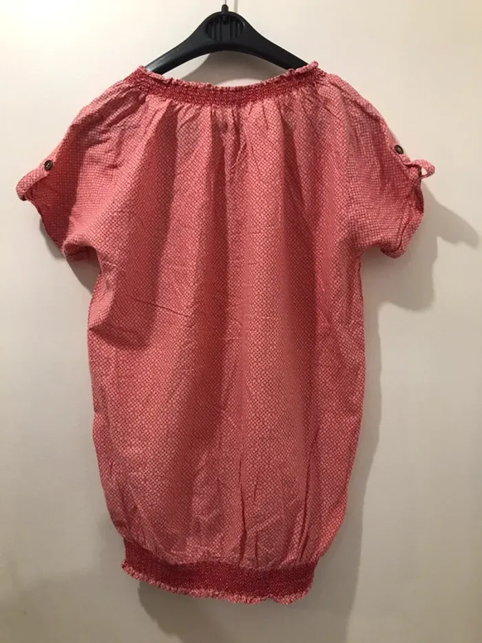 Haut fille gemo manches courtes rouge blanc 14ans - photo numéro 2