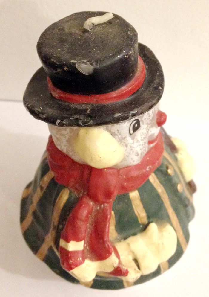 Bougie bonhomme de neige pour décoration de noël ou autre - photo numéro 6