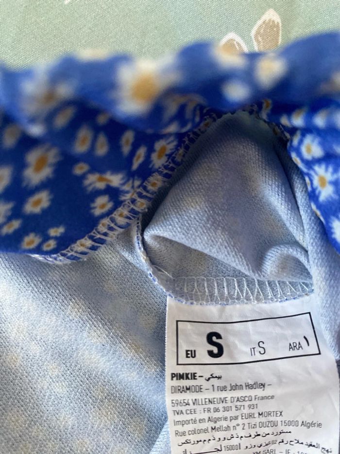 Jupe bleu à fleur taille S - photo numéro 5