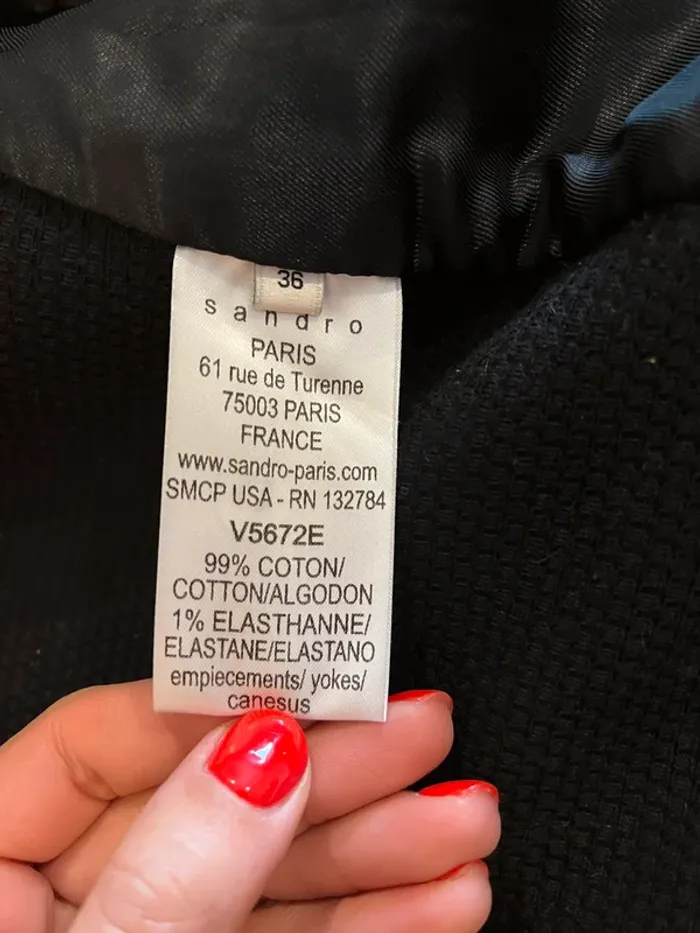 Veste noire Sandro - photo numéro 3