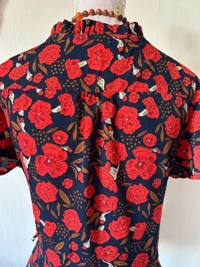 🌺 Chemisier cache-cœur bohème romantique S/36 Andy & Lucy Boho chic floral wrap blouse🌺 - photo numéro 8