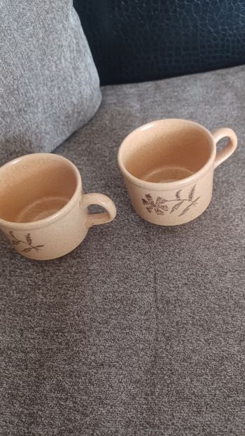 Tasses à café lot de 2 marron neuf