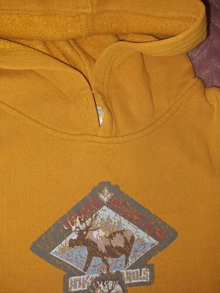 Sweat garçon jaune tks 8-10 ans dessin craquelé micro accroc - photo numéro 7