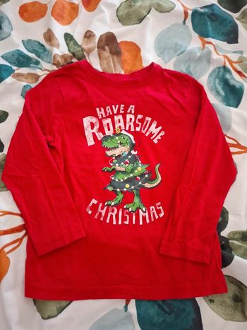 T'shirt longues manches dinosaure de Noël 🥨