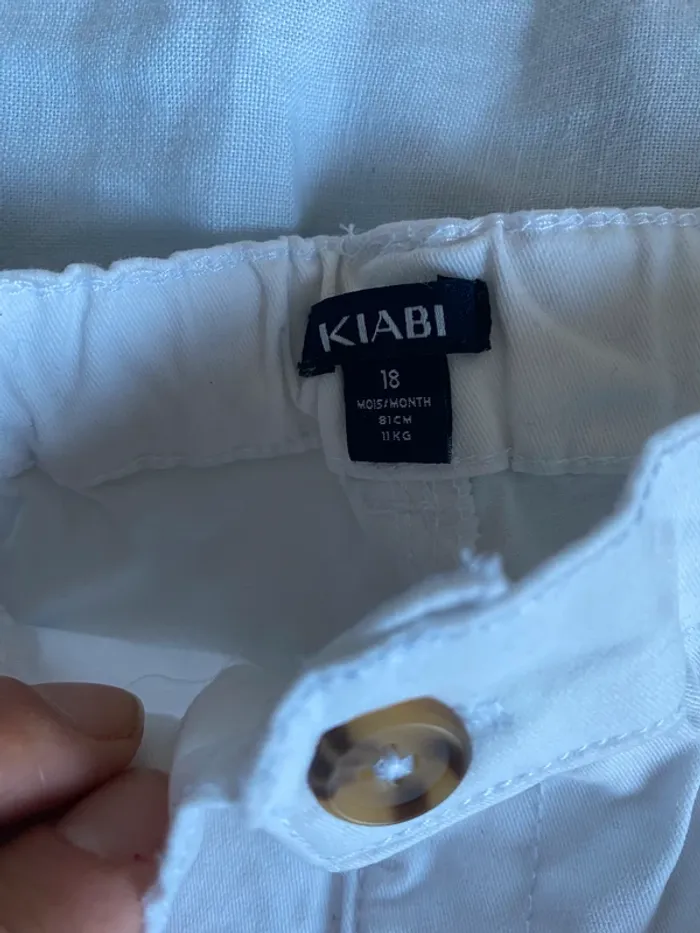 Pantalon Chino blanc 18 mois Kiabi - photo numéro 2