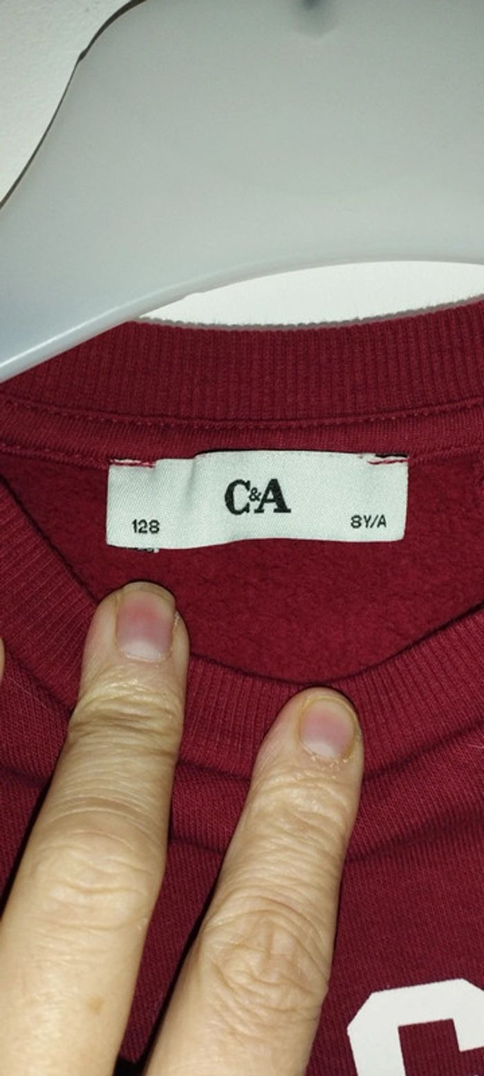 Sweat bordeaux C&A taille 8 ans - photo numéro 3