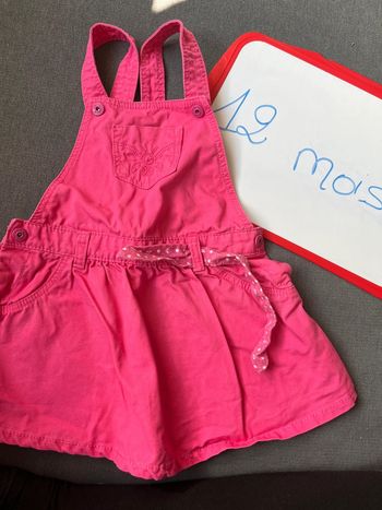 Robe salopette fuchsia 12 mois Obaibi