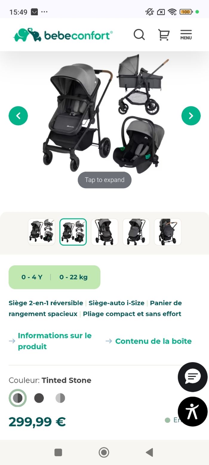 Pousette 3-1 bébé confort