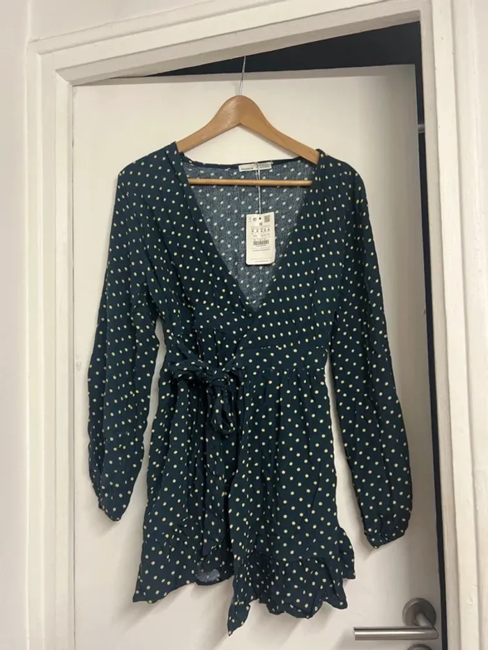 Sublime robe chic à pois portefeuille neuve - taille M