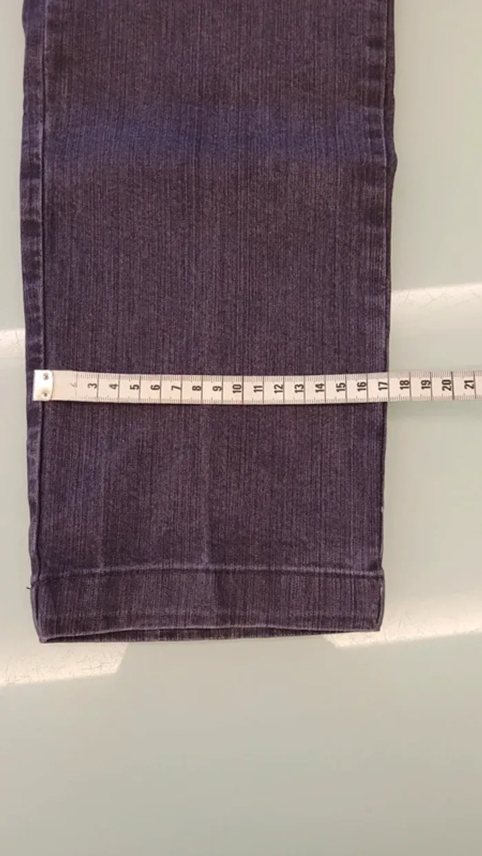 Jean droit taille haute violet 88% coton - photo numéro 11