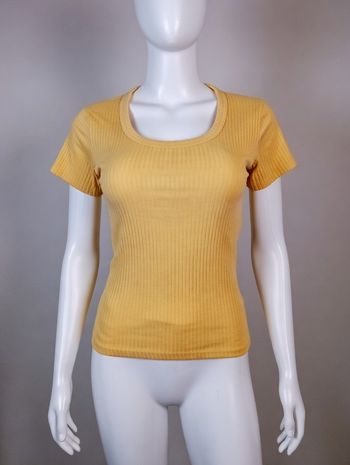 t shirt cotélé jaune  Taille unique Max Bergam beau coton épais Neuf