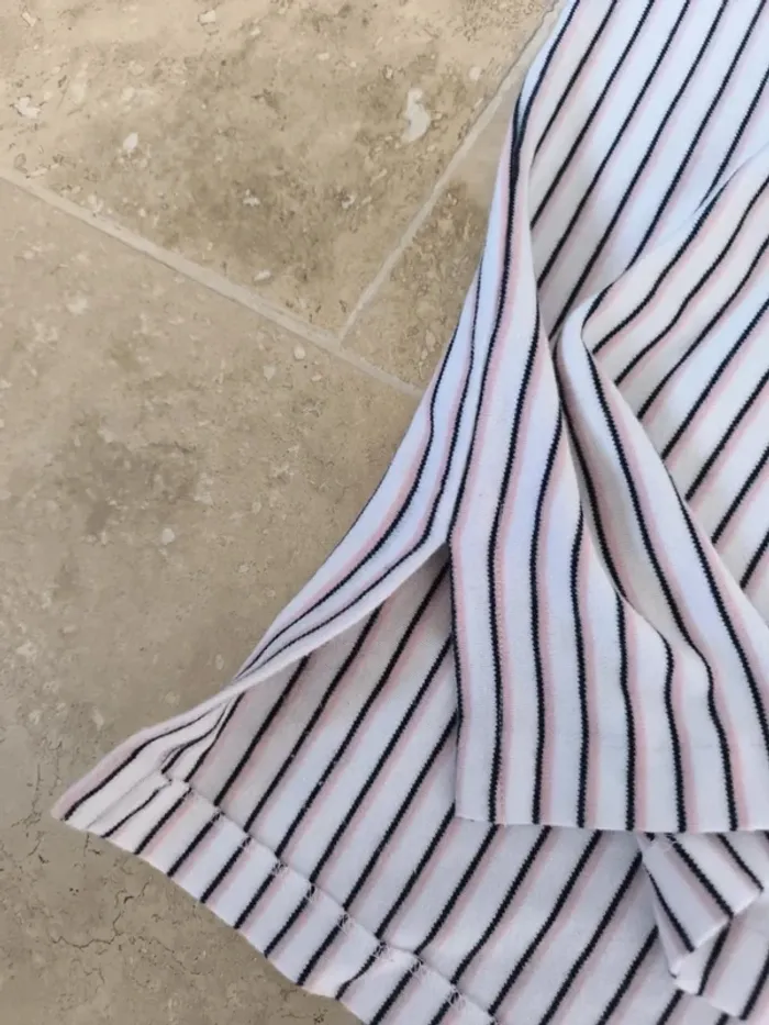 Polo Ralph Lauren homme L extra long vintage rayures verticales excellent état sauf une tache devant - photo numéro 12