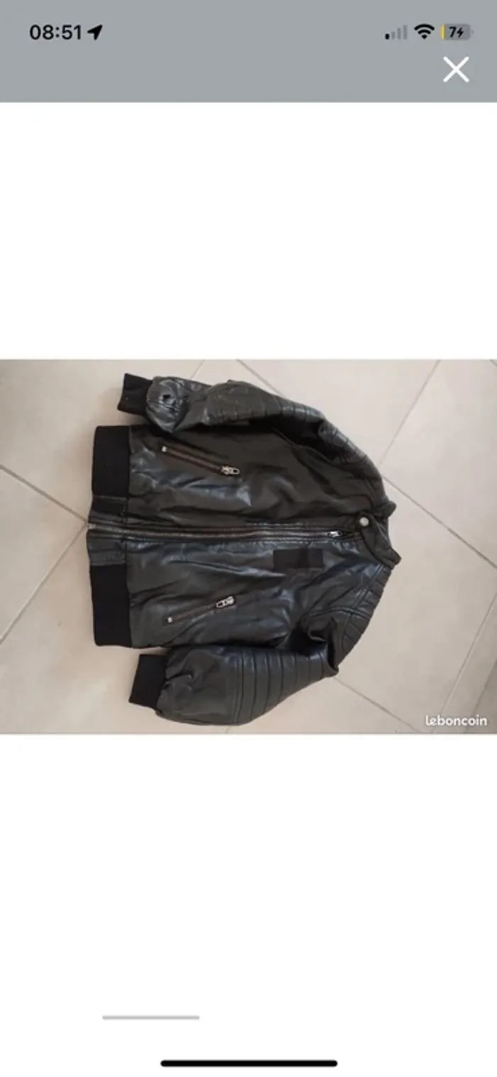 Veste Zara Enfant simili cuir – Style motard, comme les grands ! - photo numéro 2