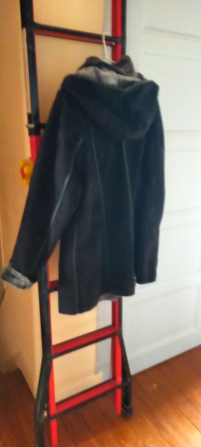 manteau femme noir fausse fourrure intérieure - photo numéro 3