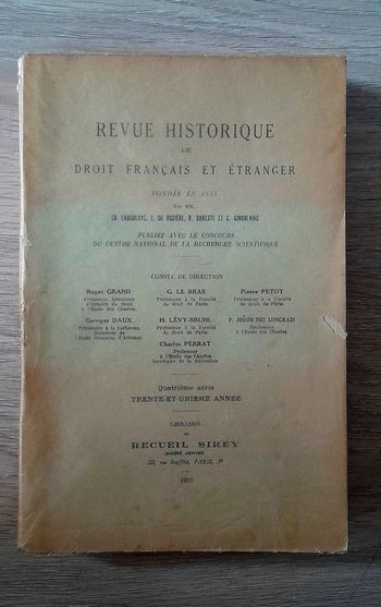 Revue historique de droit français et étranger fondée en 1855